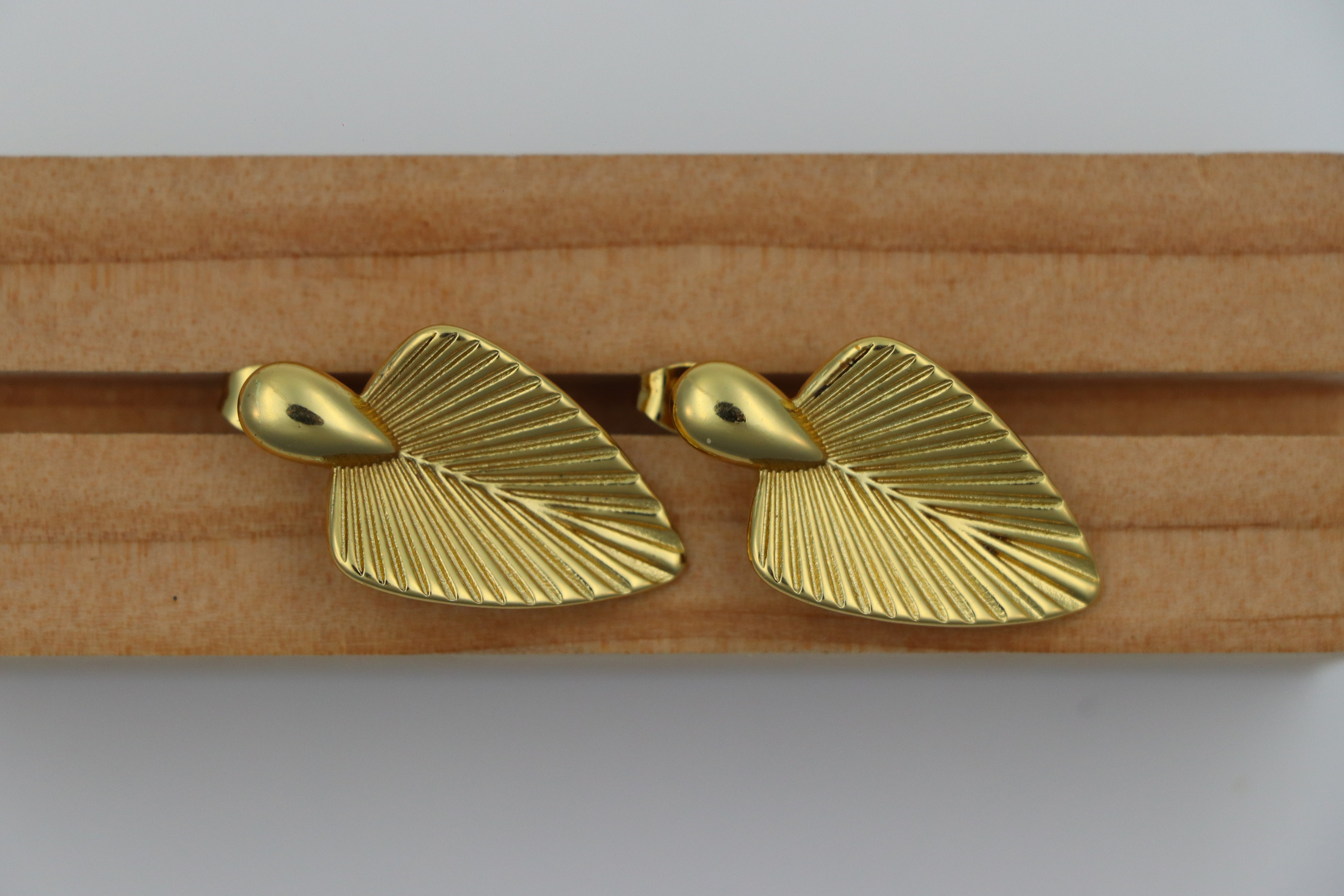 Gold-Plated Leaf Earrings