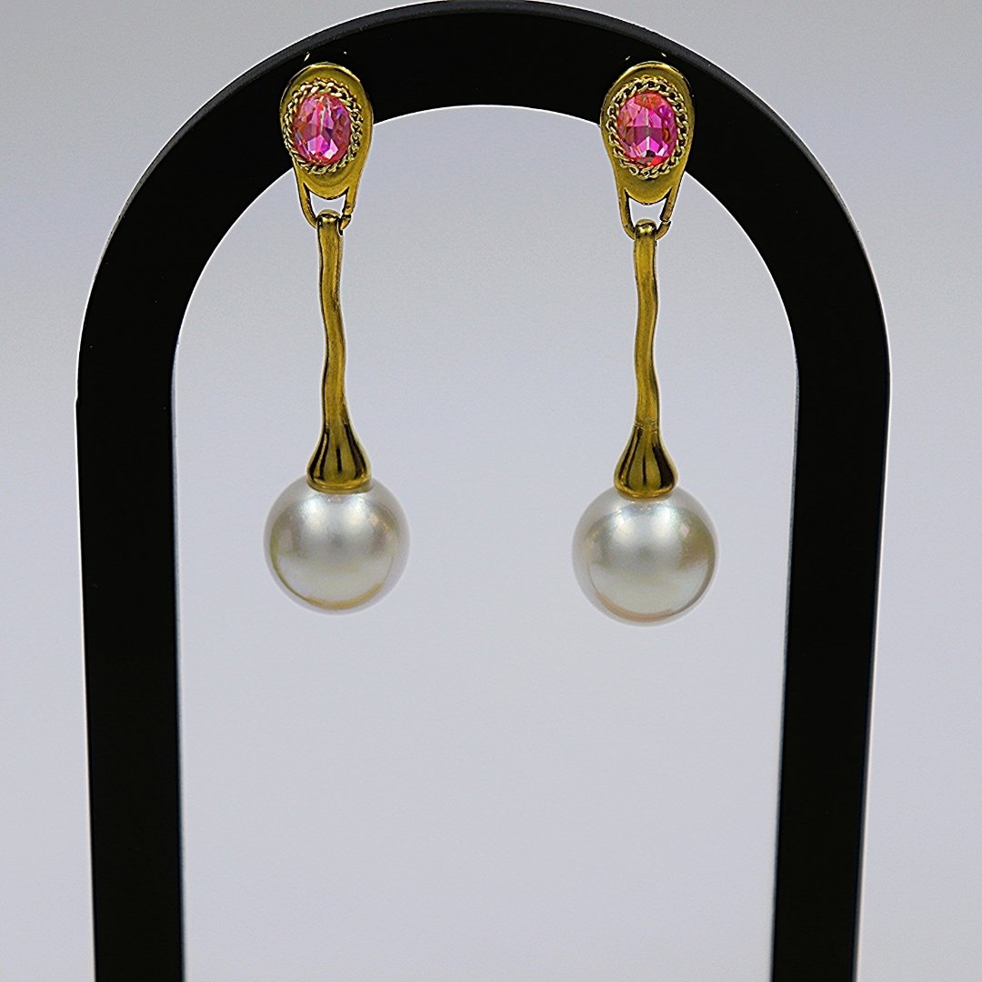 Pearl and Pink Stone Dangle