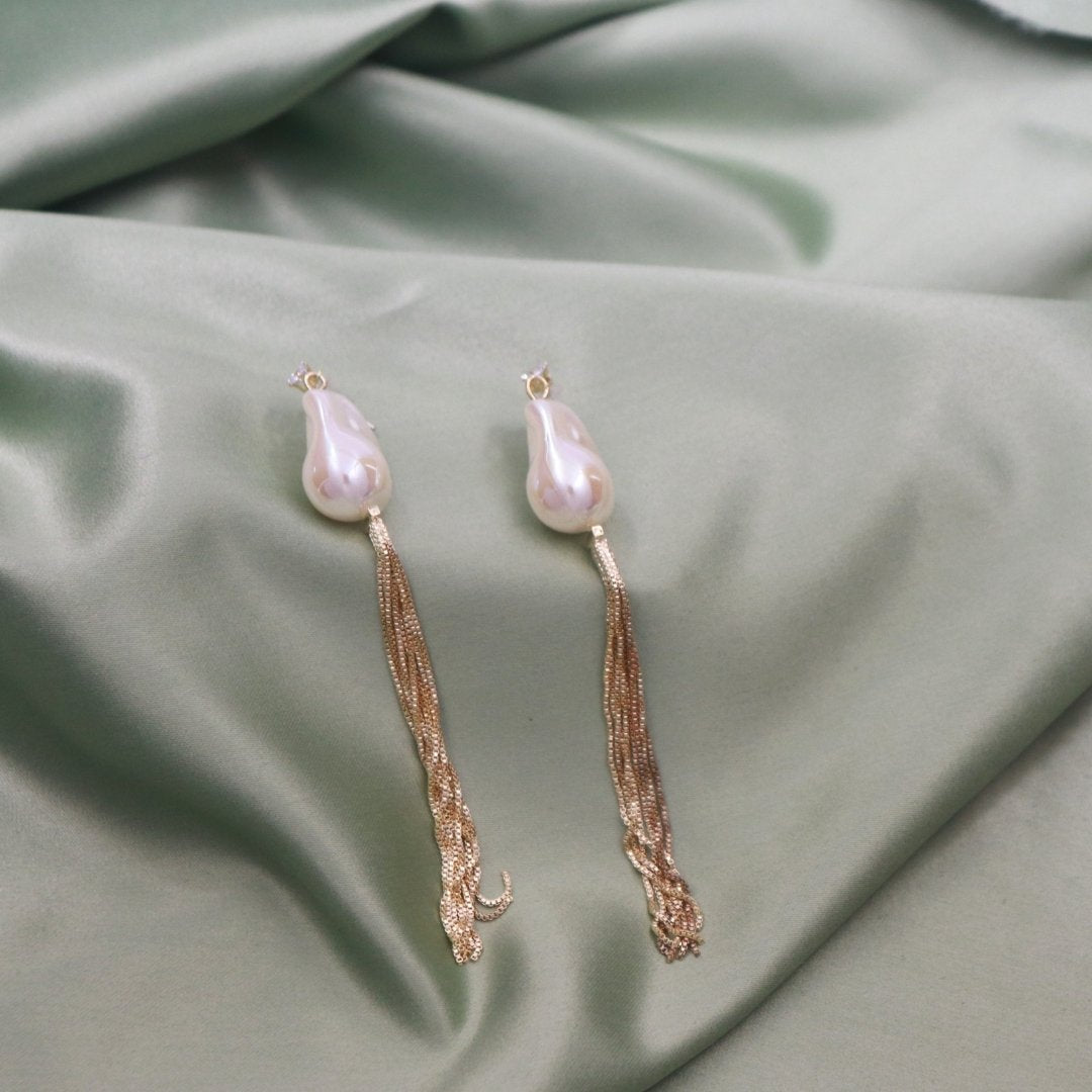 Pearl Earrings Tassels