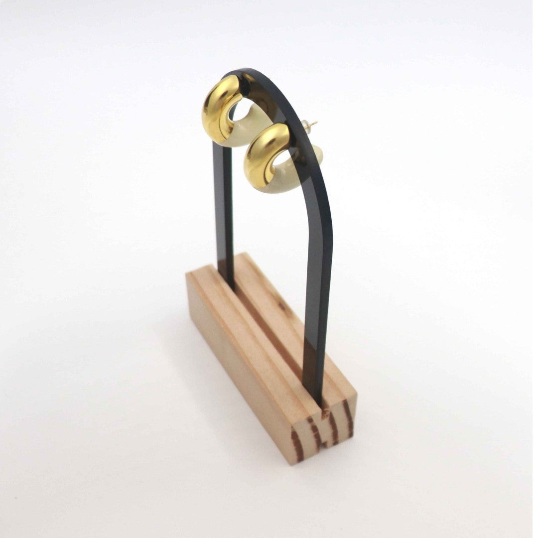 Gold-Plated Half Hoop Earrings