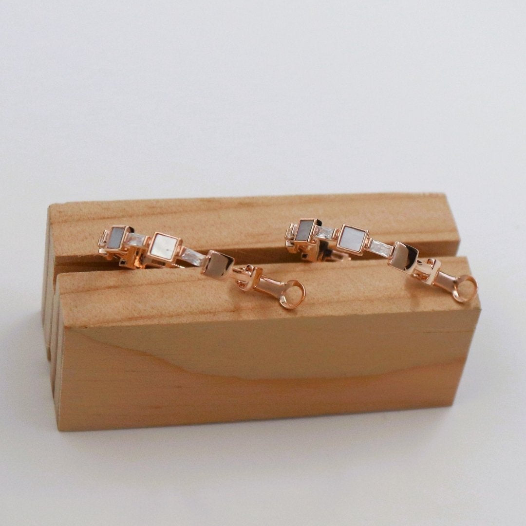 Rose-Gold MOP Hoop Earrings