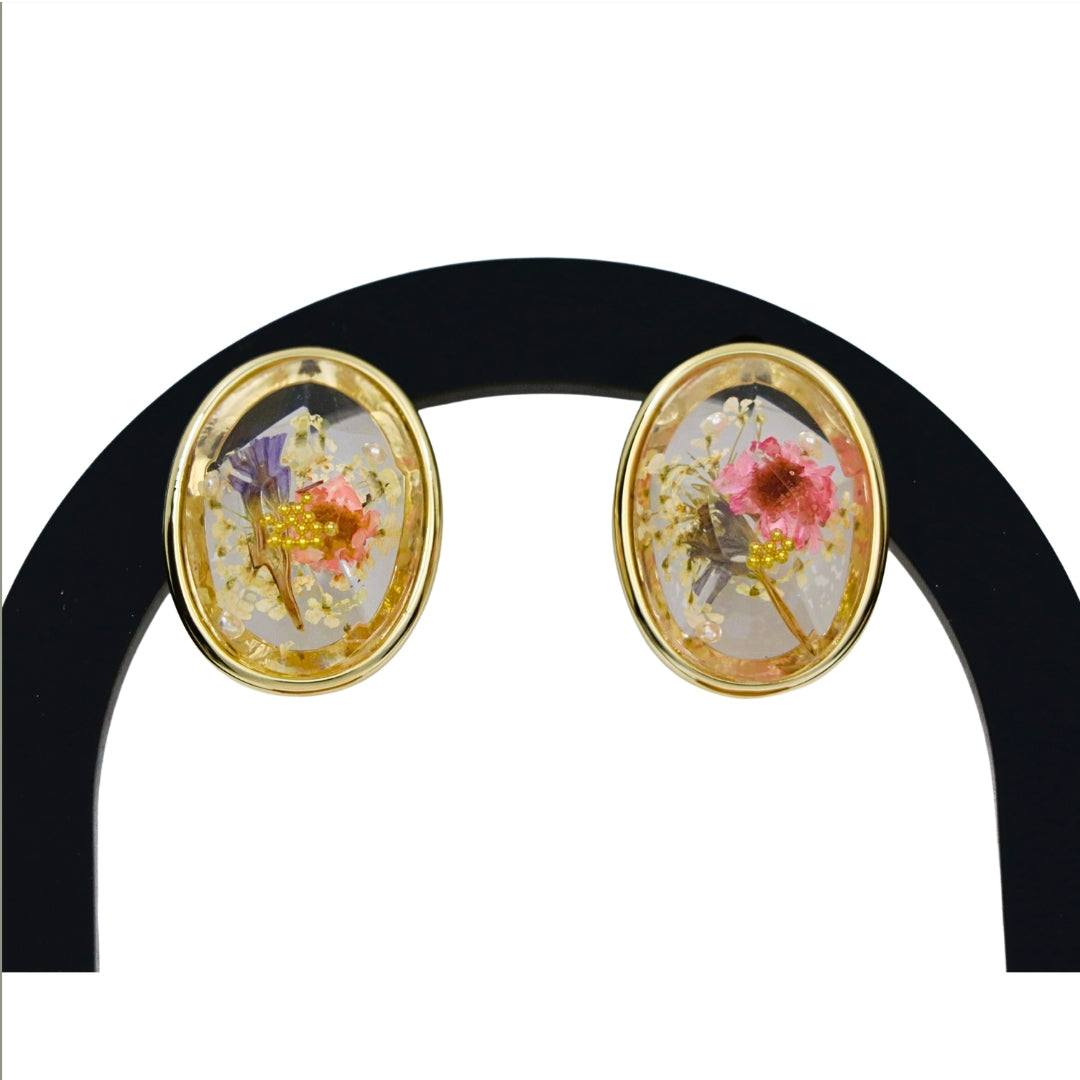 Handcrafted Nature Flower Resin Earrings