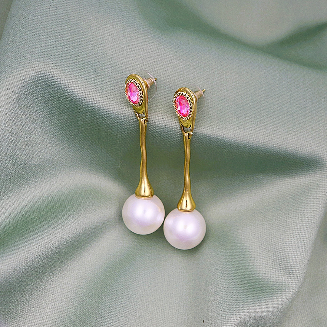Pearl and Pink Stone Dangle