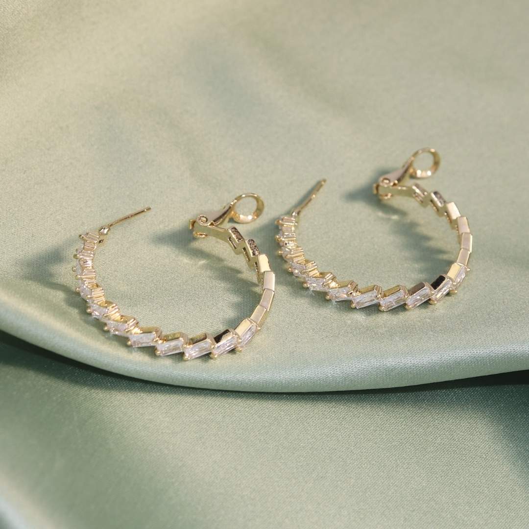 AD Zig-Zag Hoop Earrings