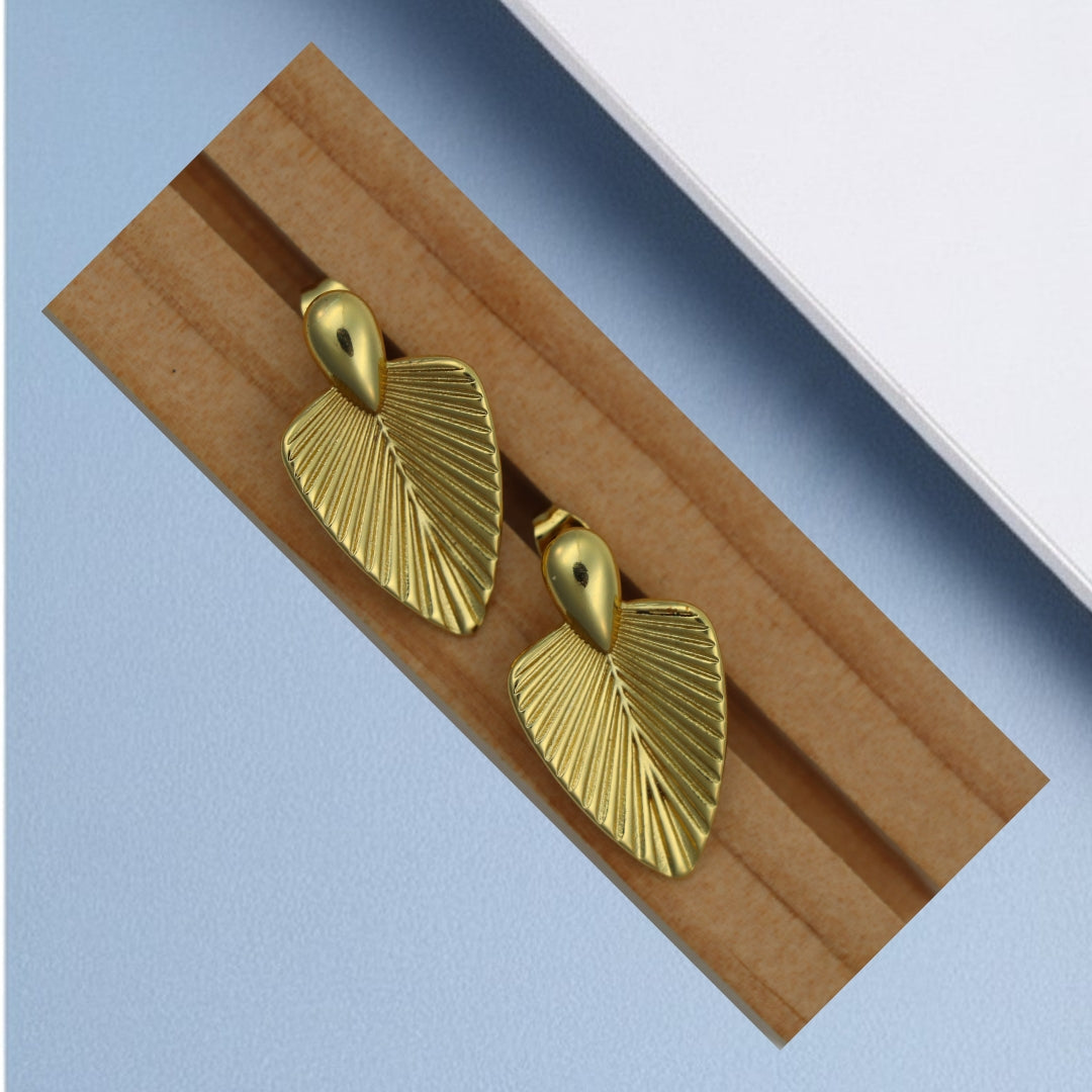 Gold-Plated Leaf Earrings