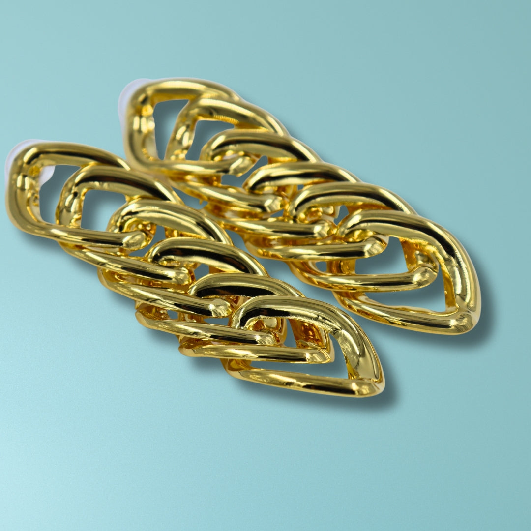 Gold Plated Chain Link Drop Earrings