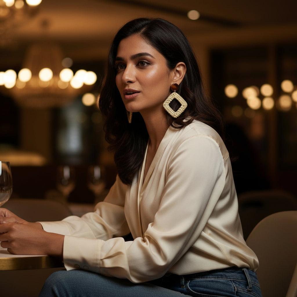 Wooden Bamboo Earrings