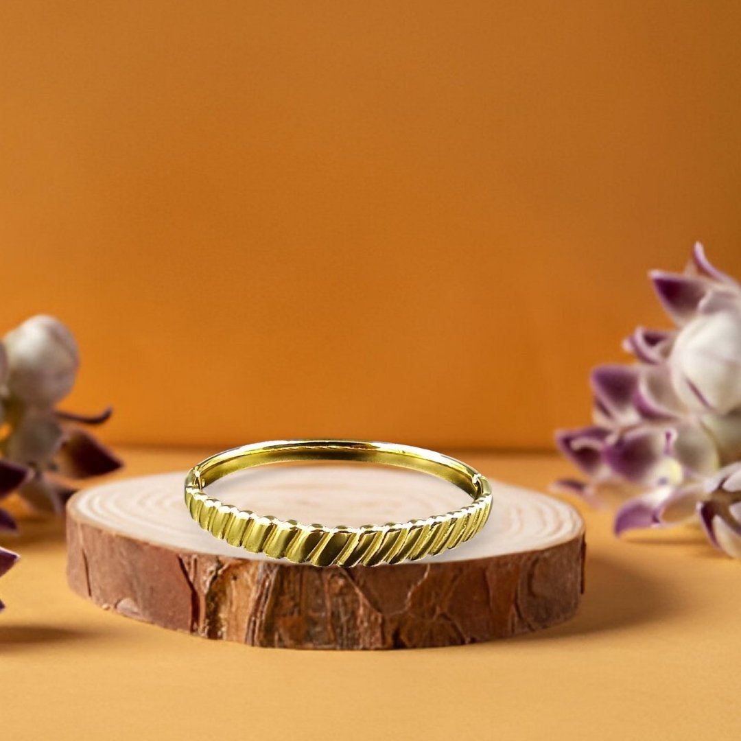 Gold Plated Tidal Cuff Anti Tarnish Bracelet