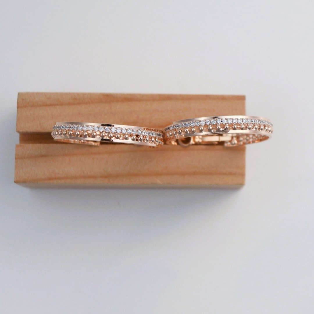 Rose Gold-Plated AD Hoop Earrings