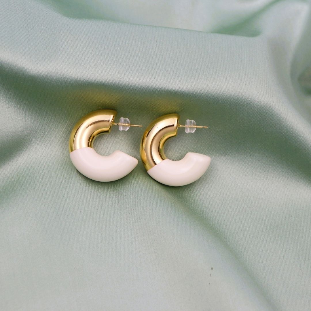 Gold-Plated Half Hoop Earrings