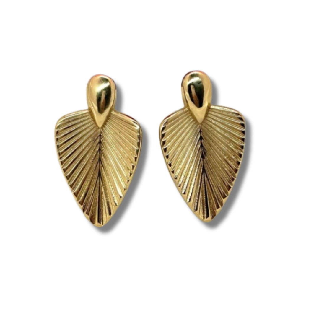 Gold-Plated Leaf Earrings