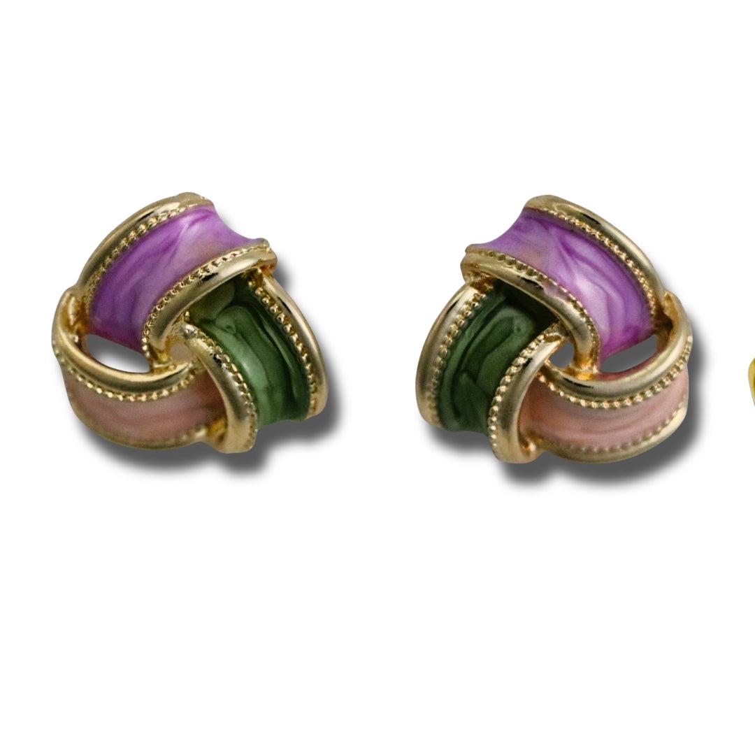 Tri-Colour Colourful Earrings