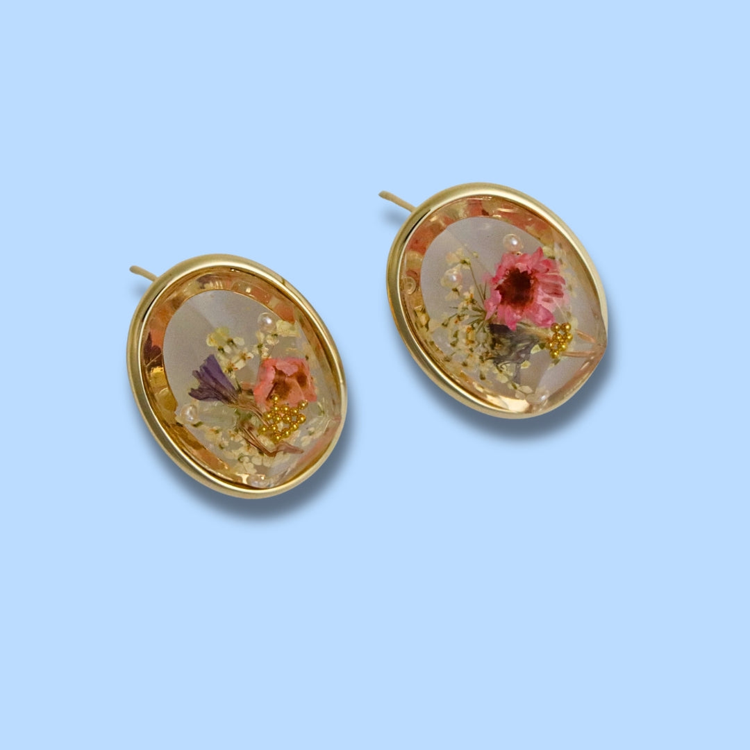 Handcrafted Nature Flower Resin Earrings