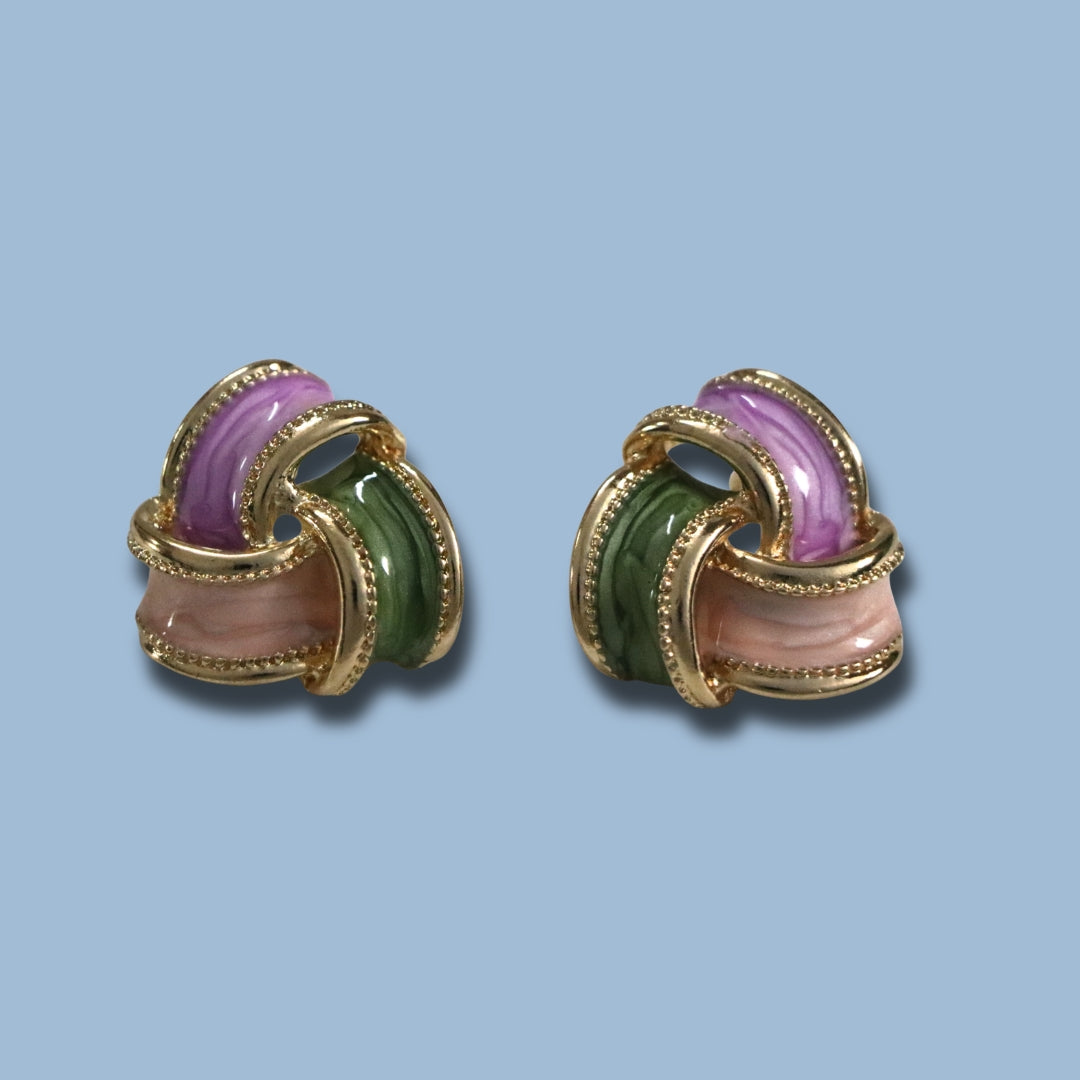 Tri-Colour Colourful Earrings