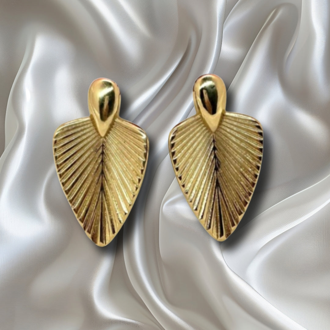 Gold-Plated Leaf Earrings